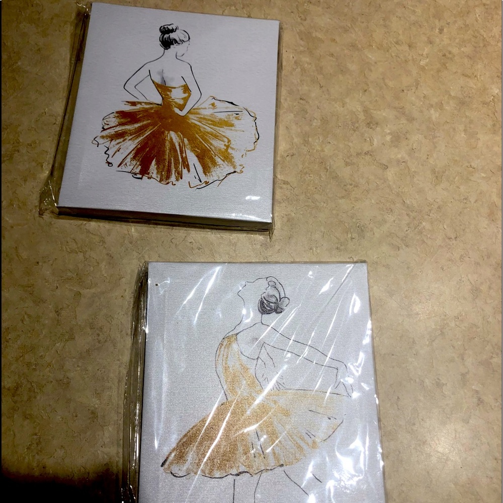 Set of two Ballerina drawing small canvas